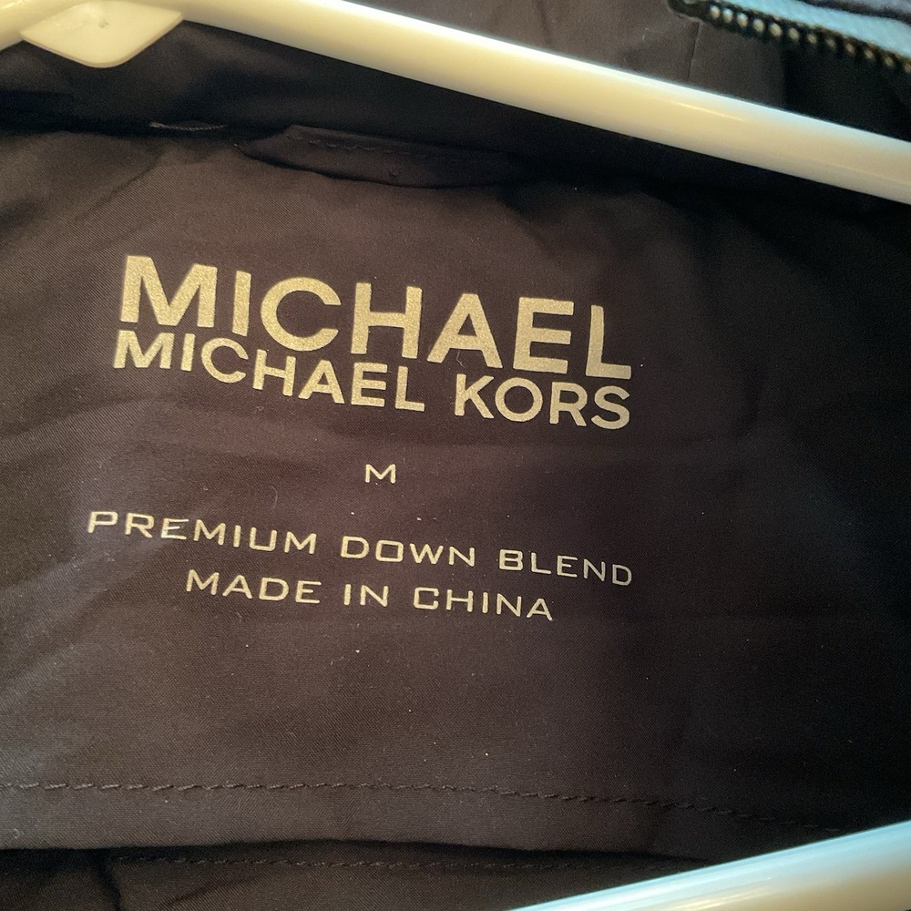 Michael Kors Women's Hooded Puffer Jacket, Brown, Size M Gold-tone Hardware, EUC - Picture 5 of 8
